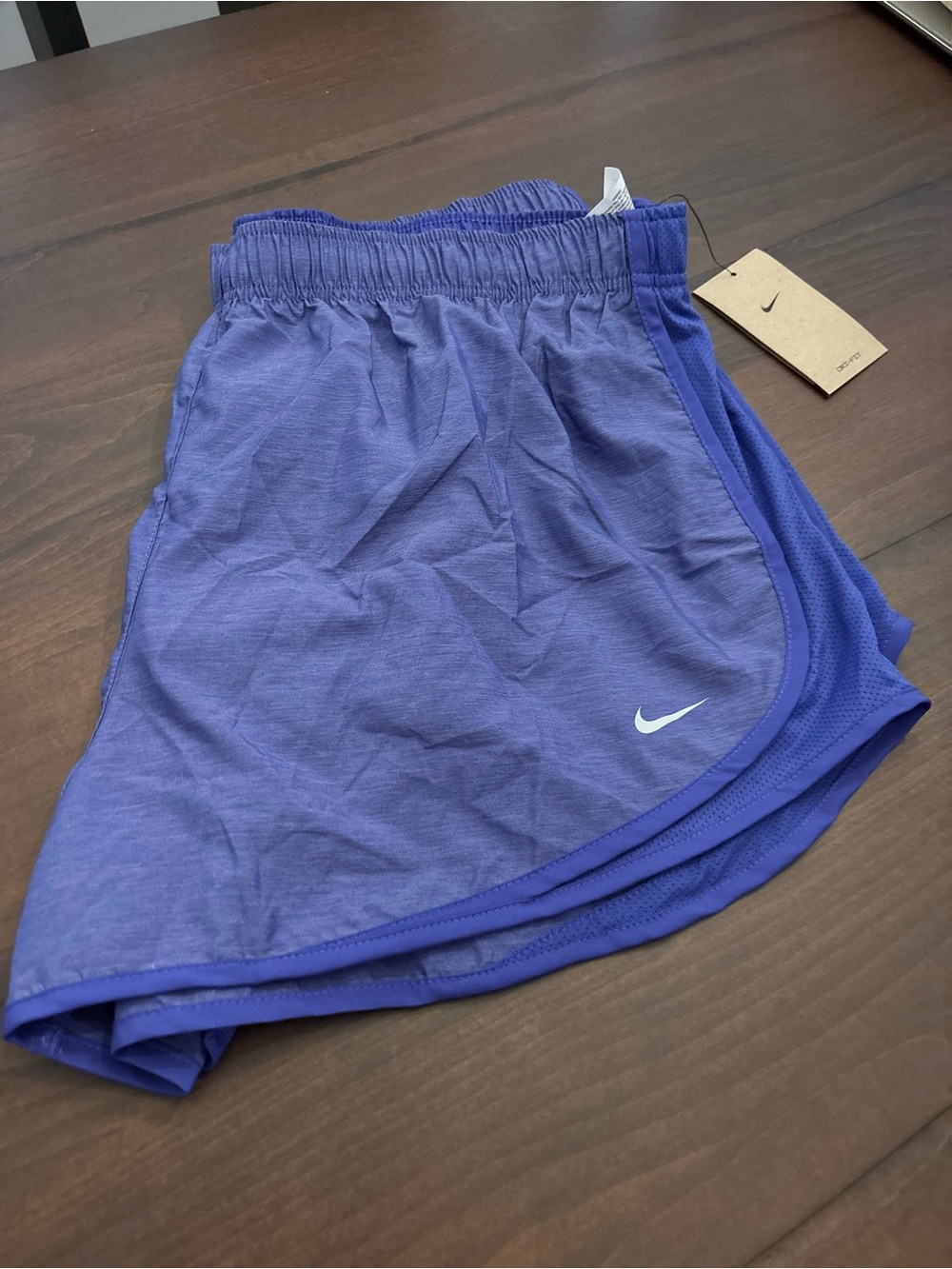 Nike Violet Running Shorts with White Swoosh NWT